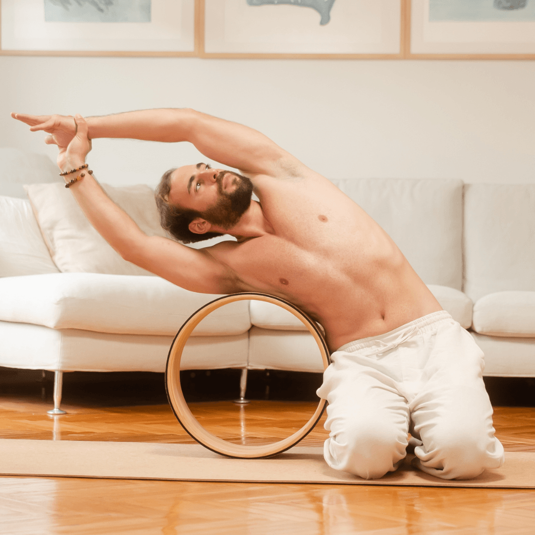 Mantar Kaplı Ahşap Yoga Çemberi 41 cm